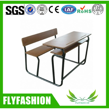 Detachable Wood Double School Desk and Chair School Furniture for Sale