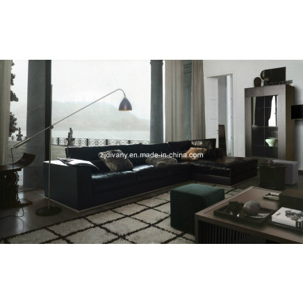 Divany Balck Leather Sofa