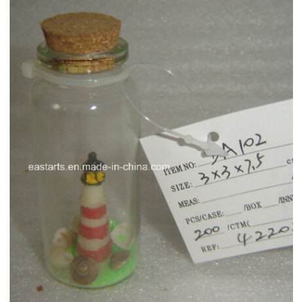 Drift Glass Bottle Wooden Decoration Marine Gifts (DA102)