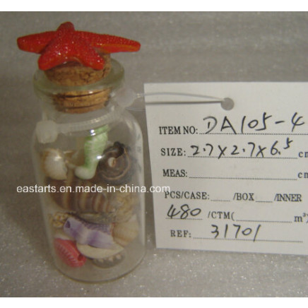 Drift Glass Bottle Wooden Decoration Marine Gifts (DA105-4)