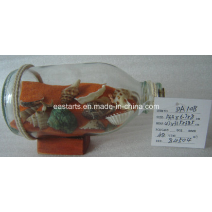 Drift Glass Bottle Wooden Decoration Marine Gifts (DA108)