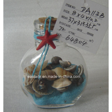 Drift Glass Bottle Wooden Decoration Marine Gifts (DA113B)
