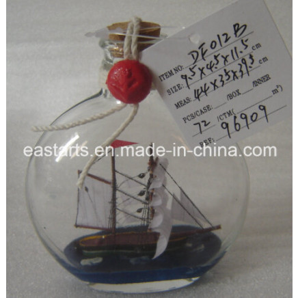 Drift Glass Bottle Wooden Decoration Marine Gifts (DF012B)