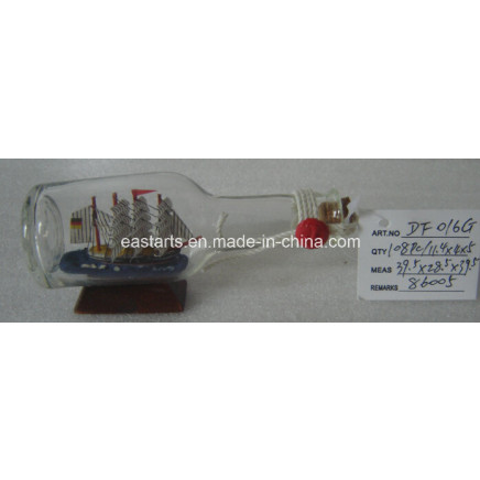 Drift Glass Bottle Wooden Decoration Marine Gifts (DF016G)
