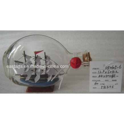 Drift Glass Bottle Wooden Decoration Marine Gifts (DF0605-6)