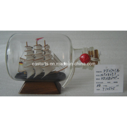 Drift Glass Bottle Wooden Decoration Marine Gifts (DF0701B)