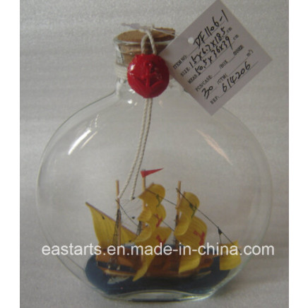 Drift Glass Bottle Wooden Decoration Marine Gifts (DF1106-1)