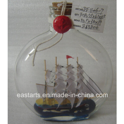 Drift Glass Bottle Wooden Decoration Marine Gifts (DF1106-7)