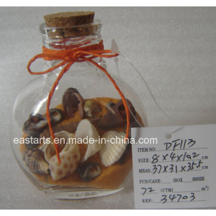 Drift Glass Bottle Wooden Decoration Marine Gifts (DF113)