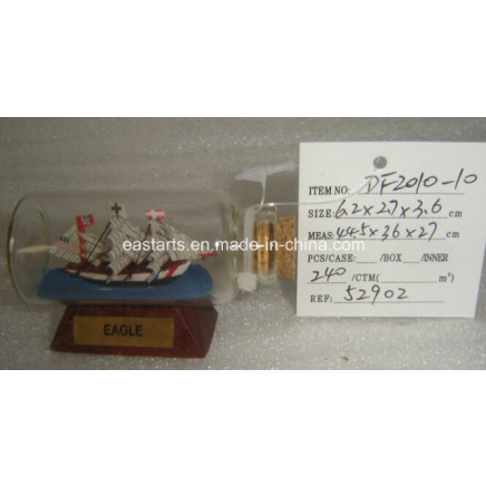Drift Glass Bottle Wooden Decoration Marine Gifts (DF2010-10)