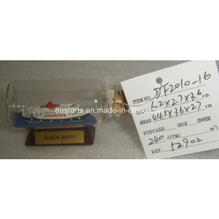 Drift Glass Bottle Wooden Decoration Marine Gifts (DF2010-16)