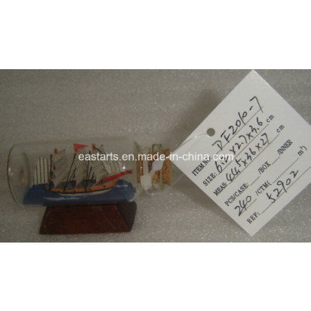 Drift Glass Bottle Wooden Decoration Marine Gifts (DF2010-7)