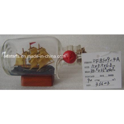 Drift Glass Bottle Wooden Decoration Marine Gifts (DF8109-4A)