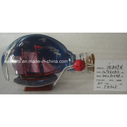 Drift Glass Bottle Wooden Decoration Marine Gifts (DF839N)