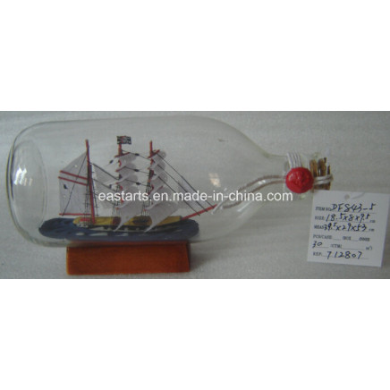 Drift Glass Bottle Wooden Decoration Marine Gifts (DF843-5)