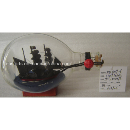 Drift Glass Bottle Wooden Decoration Marine Gifts (DF849-6)
