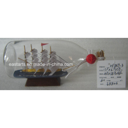 Drift Glass Bottle Wooden Decoration Marine Gifts (DF869-3)