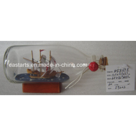 Drift Glass Bottle Wooden Decoration Marine Gifts (DF869E)