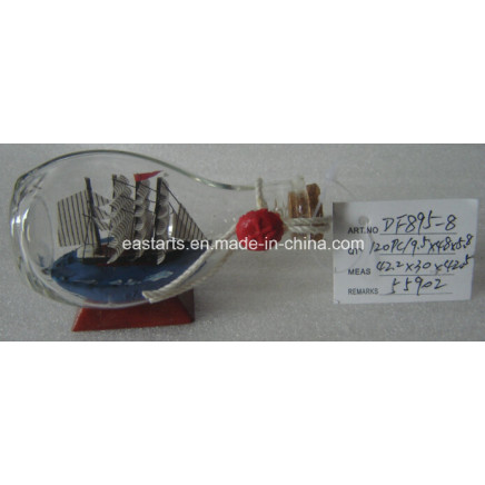 Drift Glass Bottle Wooden Decoration Marine Gifts (DF895-8)