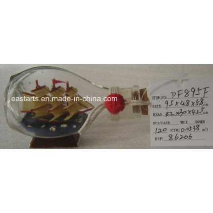 Drift Glass Bottle Wooden Decoration Marine Gifts (DF895F)