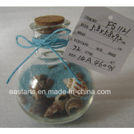 Drift Glass Bottle Wooden Decoration Marine Gifts (FS1121)