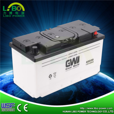 Dry Charged Battery Type Automotive Car Battery with 12V100ah