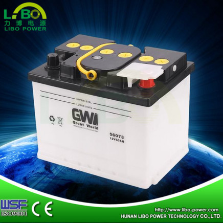 Dry Charged Type Korean Auto Car Battery with 12V60ah