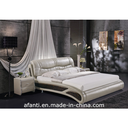 Elegant Double Bedroom Leather Bed (J095)
