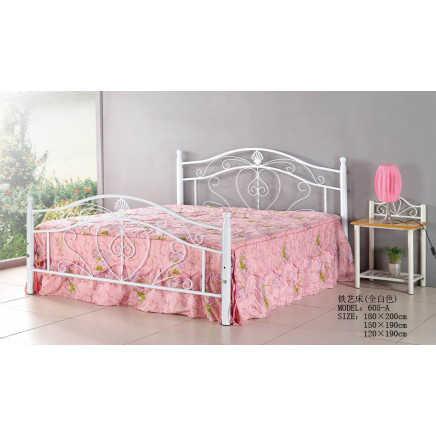 Elegant White Home Furniture Popular Metal Painting Bed (606#)