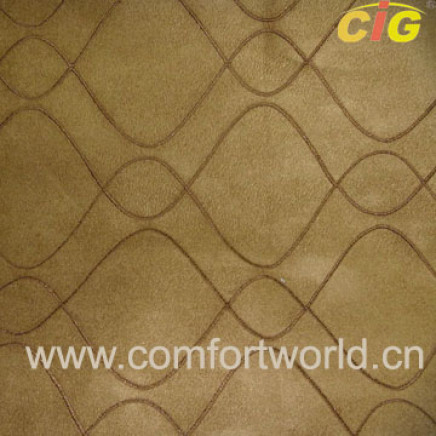 Embroidered Faux Suede Fabric (SHSF04215)