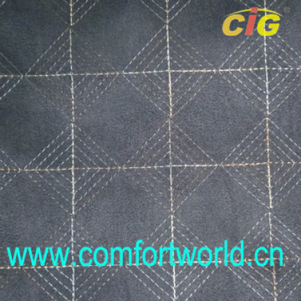 Embroidery Faux Suede with T/C Fabric (SHSF04346)