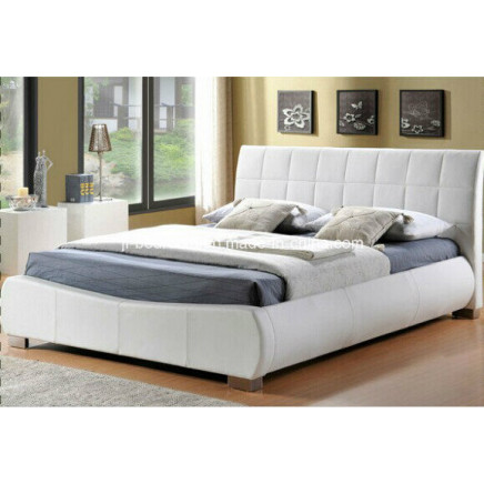 Europe White Color Leather Bed Vb-13