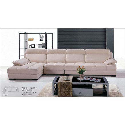 European Home Living Room Furniture Genuine Leather Sofa