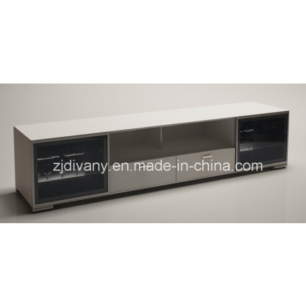 European Modern White Wood Living Room Glass Cabinet (SM-D38B)