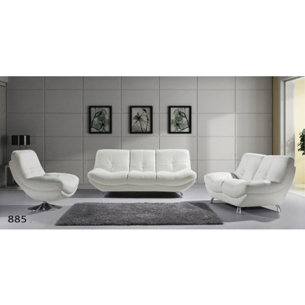 European Style Cow Leather Living Room Sofa (CG-885)