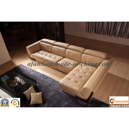 European Style Genuine Leather Corner Sectional Sofa (N810)