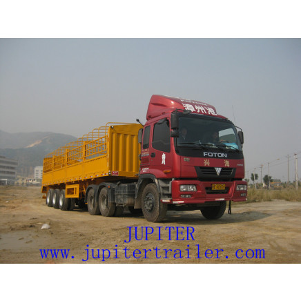 Fantastic Bulk Goods Transporting Three Axle Gooseneck Stake Semi Trailer