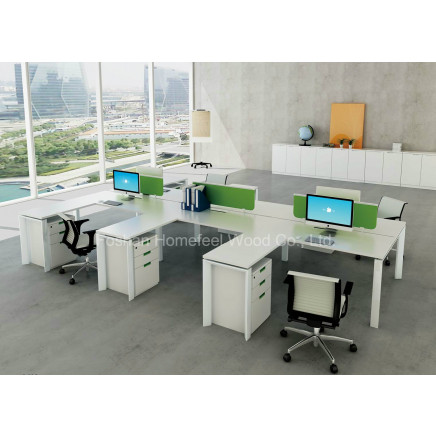 Fashion Design Straight Office Partition L Shape Desk Workstation (HF-YZLB10)