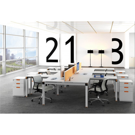 Fashion Style Office Bench Table Workstation for Staff Furniture (HF-YZK10)