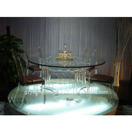 Fashionable Acrylic Dininground Table and Chair Furniture Set