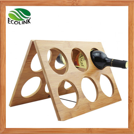 Folding Bamboo Wine Bottle Storage Rack