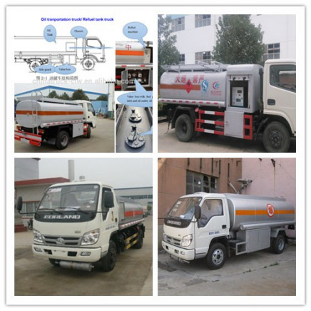 Foton Oil Transportation Tank Truck 4X2 Crude Oil Fuel Tanker Truck 3cbm Fueling Truck