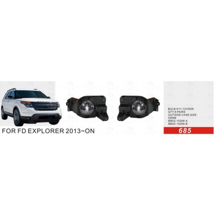 Front Fog Lamp for Ford Explorer 2013-on