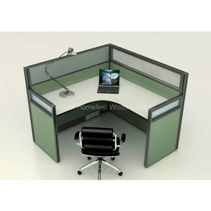 Frosted Glass One Person Modular Partition/Office Workstation Furniture (HF-YZ054)