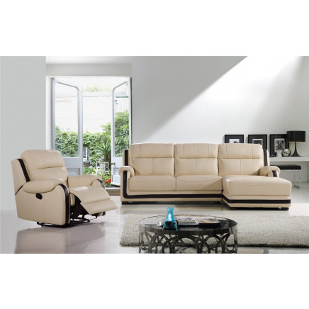 Functional Furniture Leather Sofa with Chaise