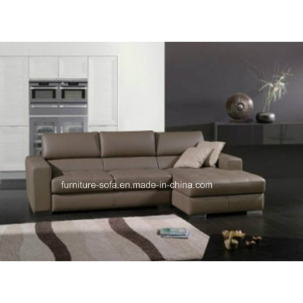 Furniture Small 3seat+Couch Top Leather Sofa (S011)