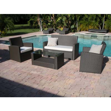 Garden Furniture Knock Down PE Rattan Sofa for Outdoor Furniture
