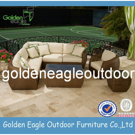 Garden Furniture Ratan Sofa with Waterproof Fabric