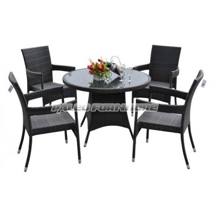 Garden Patio Wicker Rattan Outdoor Dining Table and Chair (PAD-1408)