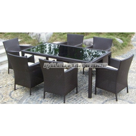 Garden Rattan Outdoor Patio Wicker Dining Set (PAD-004)